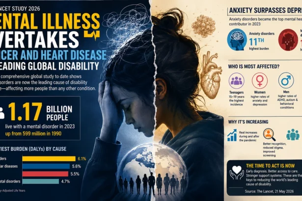 Mental Illness Now World's Leading Cause of Disability: 2026 Lancet Study