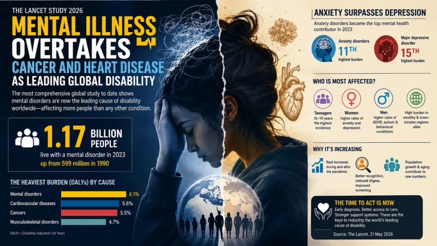 Mental Illness Now World's Leading Cause of Disability: 2026 Lancet Study