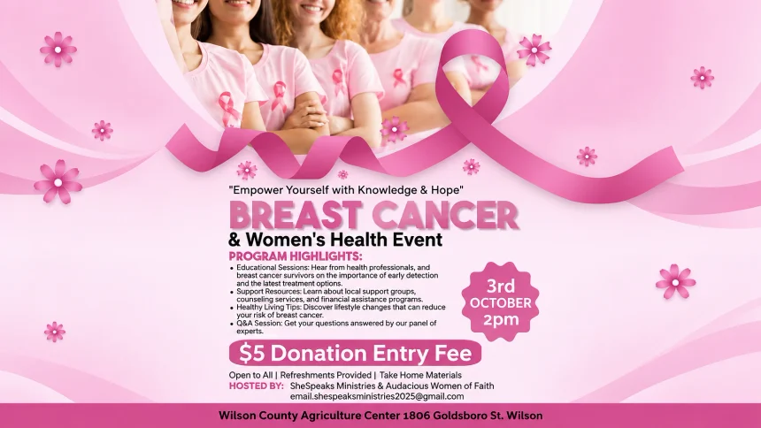 2026 Annual Breast Cancer & Women's Health Event in Wilson, NC: Saturday, October 3