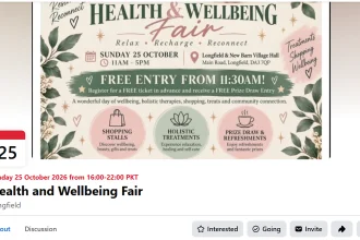 Health and Wellbeing Fair Longfield, 25 October: Tickets